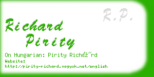 richard pirity business card